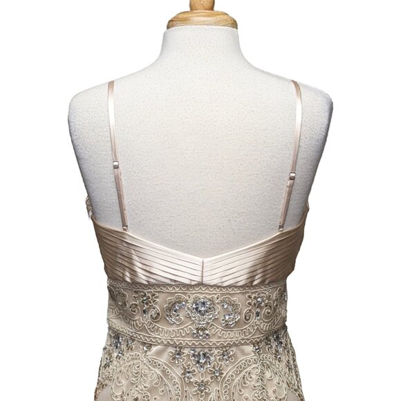 SUE WONG Beaded 1920s Flapper Dress w/ Ostrich Feather Trim NWT - Picture 6 of 8